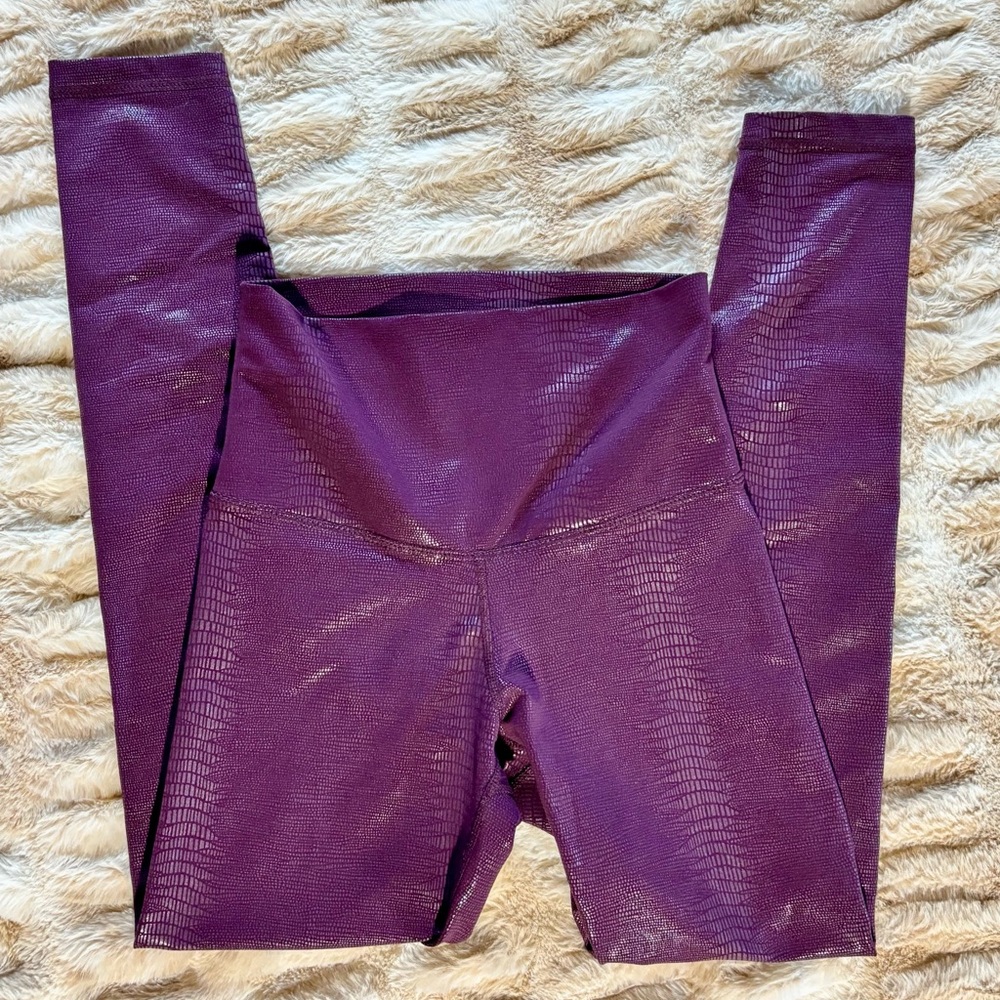 DYI - Purple High-Waist Faux Snake Skin Leggings